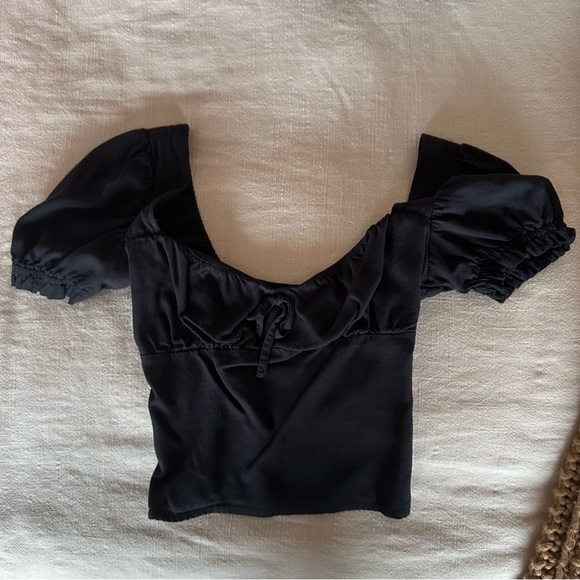 Urban Outfitters Black Cassia Puff Sleeve Top - Picture 5 of 5